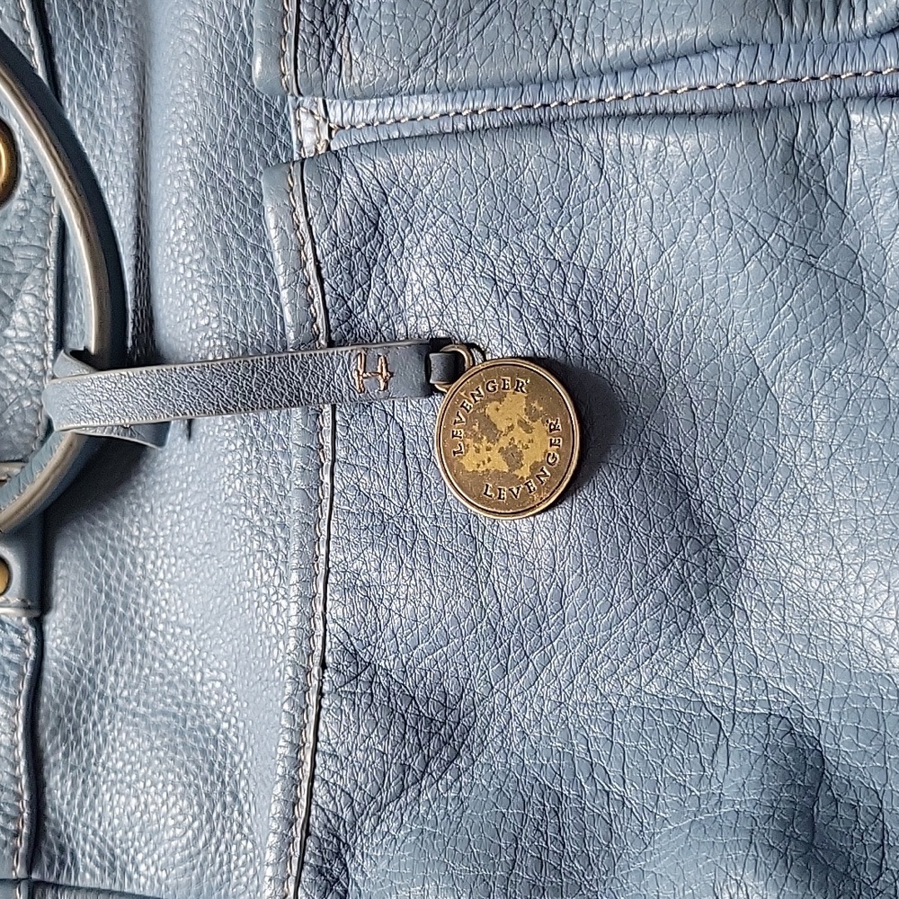 LEVENGER Blue Leather Women's Bag - Picture 6 of 6